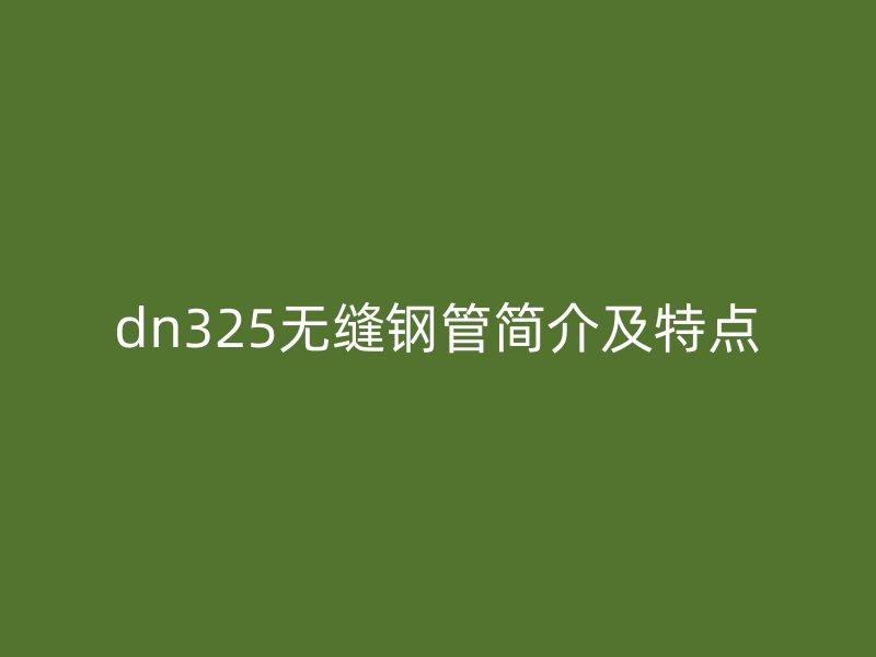 dn325無縫鋼管簡介及特點(diǎn)