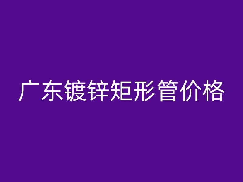 廣東鍍鋅矩形管價(jià)格
