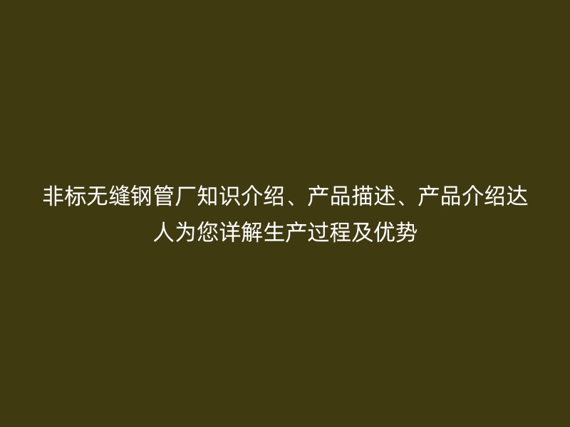 非標(biāo)無(wú)縫鋼管廠(chǎng)知識(shí)介紹、產(chǎn)品描述、產(chǎn)品介紹達(dá)人為您詳解生產(chǎn)過(guò)程及優(yōu)勢(shì)